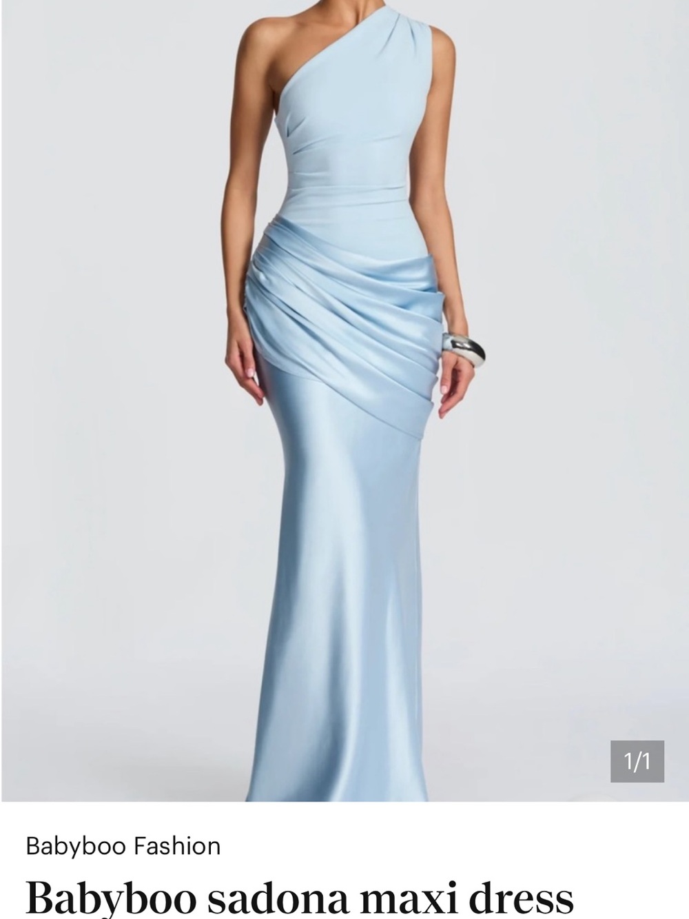Babyboo Sadona One-Shoulder Maxi Dress - Pale Blue